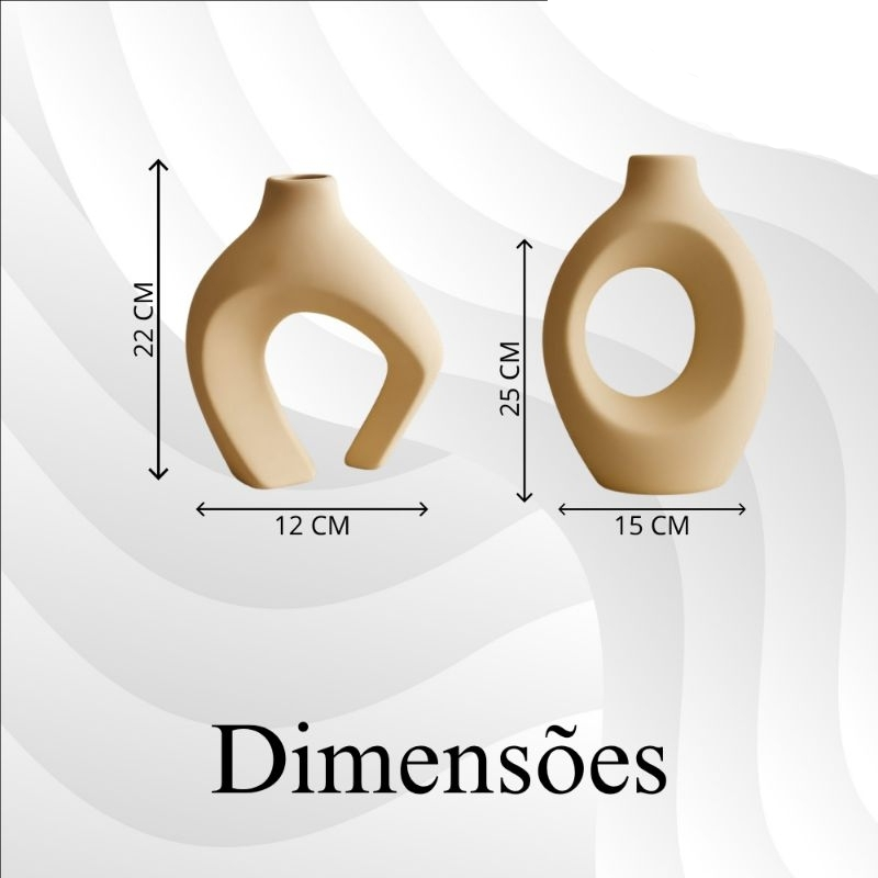 Vaso Decorativo Duplo Entrelaçado em Cerâmica – foto 8