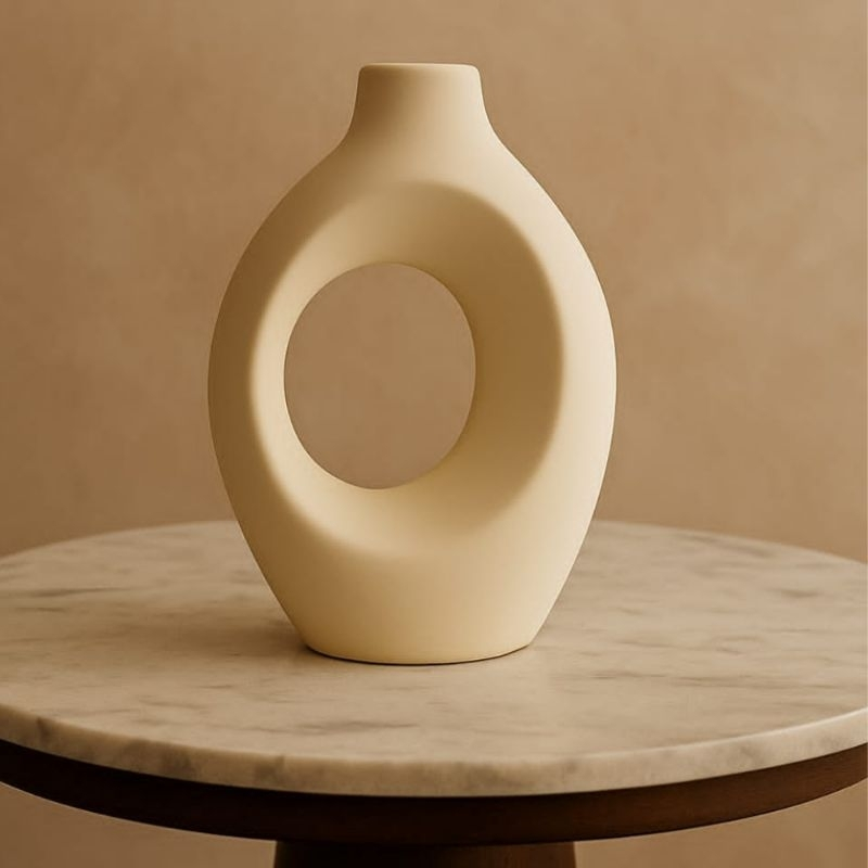 Vaso Decorativo Duplo Entrelaçado em Cerâmica – foto 6