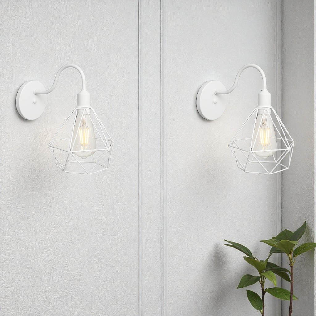 Arandela de Parede Aramada Diamante Estilo Industrial – foto 6