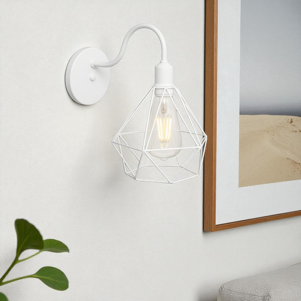 Arandela de Parede Aramada Diamante Estilo Industrial – foto 4