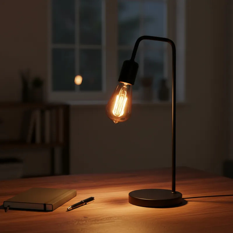Luminária de Mesa Industrial com Haste Curva Bivolt – foto principal