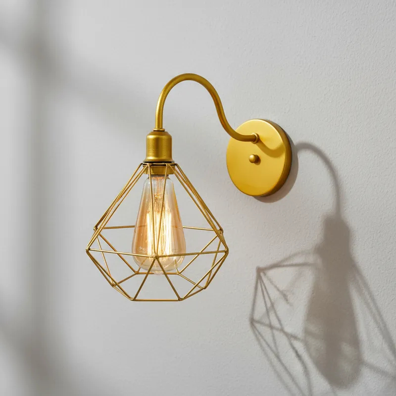 Arandela de Parede Aramada Diamante Estilo Industrial – foto 3
