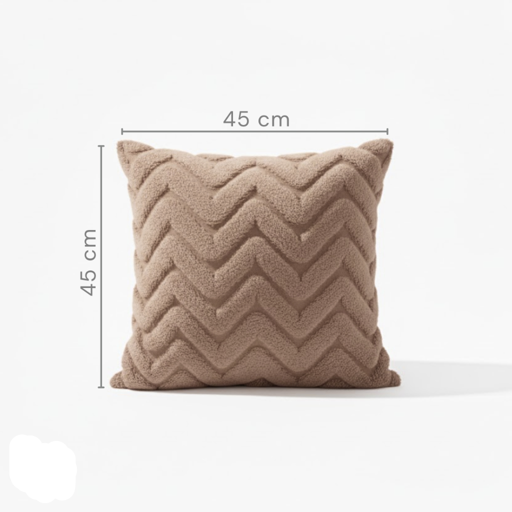 Kit Capas de Almofada Pelúcia com Relevo Chevron 45 x 45 cm – foto 4