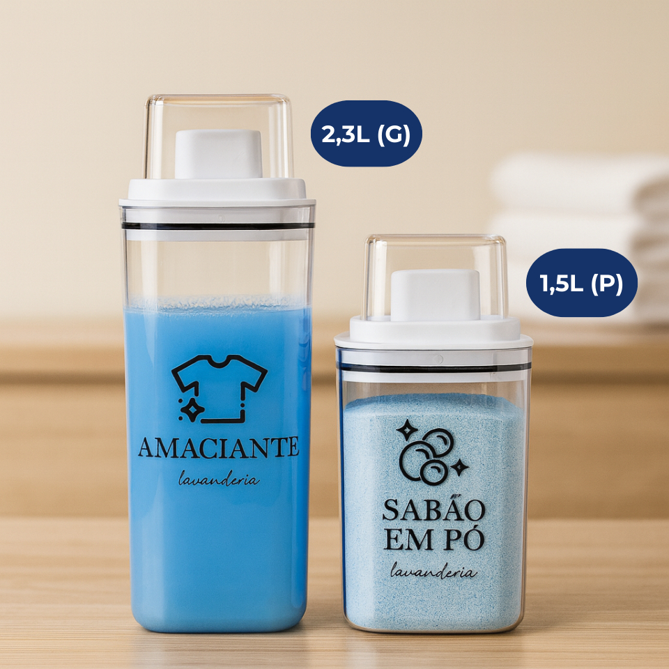 Kit Dispenser para Lavanderia 1,5 L e 2,3 L com Etiquetas – foto 2
