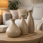 Trio de Vasos Decorativos Formato Garrafa em Cerâmica – foto principal