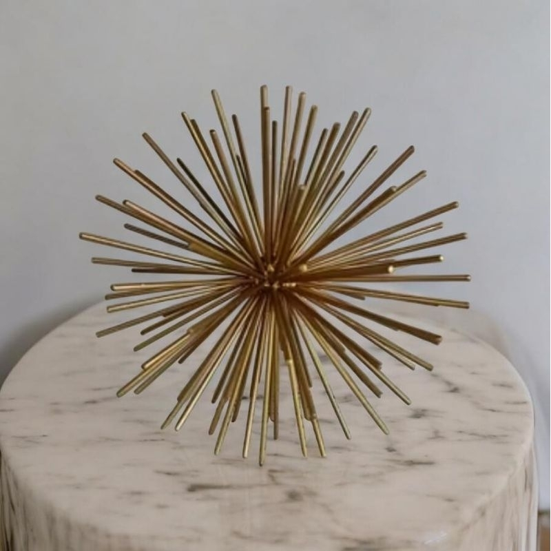 Escultura Decorativa Ouriço Dourado em Metal 20 cm – foto 4