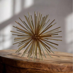 Escultura Decorativa Ouriço Dourado em Metal 20 cm – foto 2