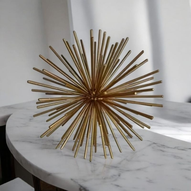 Escultura Decorativa Ouriço Dourado em Metal 20 cm – foto 6