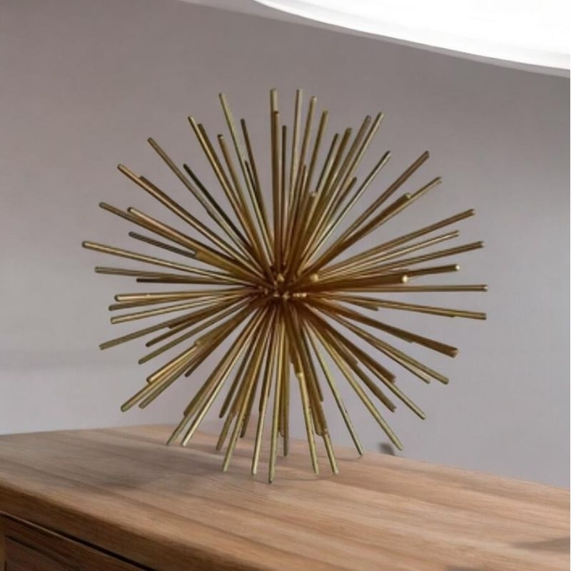 Escultura Decorativa Ouriço Dourado em Metal 20 cm – foto 5