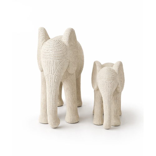 Kit 2 Esculturas Elefantes Decorativos em Gesso – foto 6