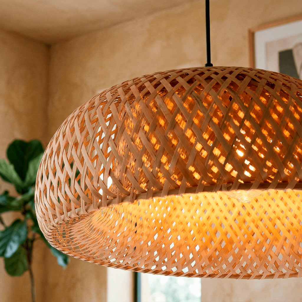 Lustre Pendente de Bambu Trançado 45 cm – foto 5