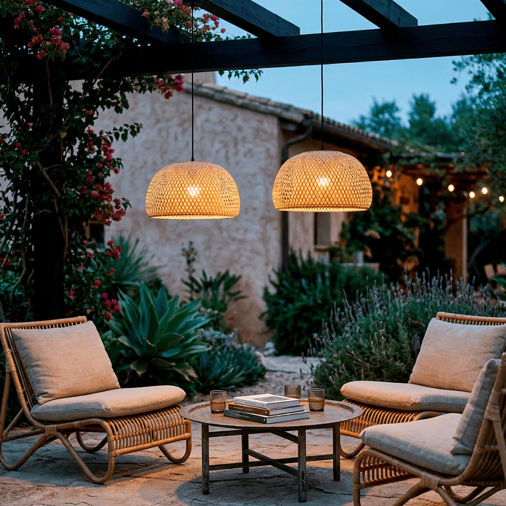 Lustre Pendente de Bambu Trançado 45 cm – foto 6
