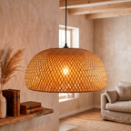 Lustre Pendente de Bambu Trançado 45 cm – foto 2