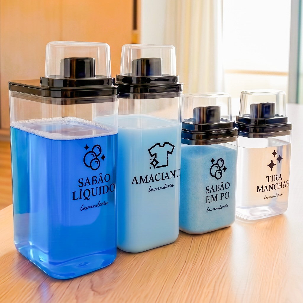 Kit Dispenser para Lavanderia 1,5 L e 2,3 L com Etiquetas – foto 4