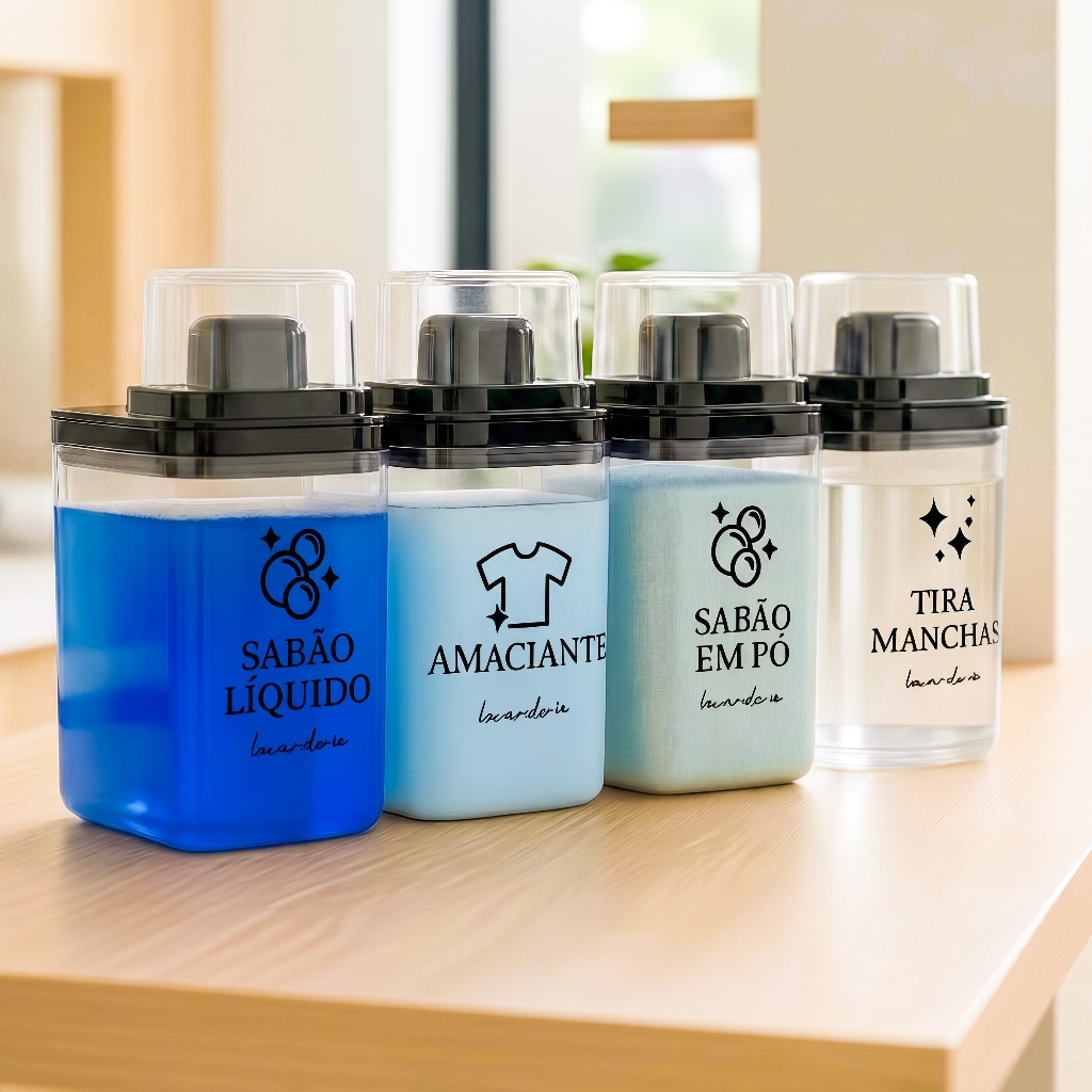 Kit Dispenser para Lavanderia 1,5 L e 2,3 L com Etiquetas – foto 8