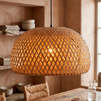 Lustre Pendente de Bambu Trançado 45 cm – foto 4