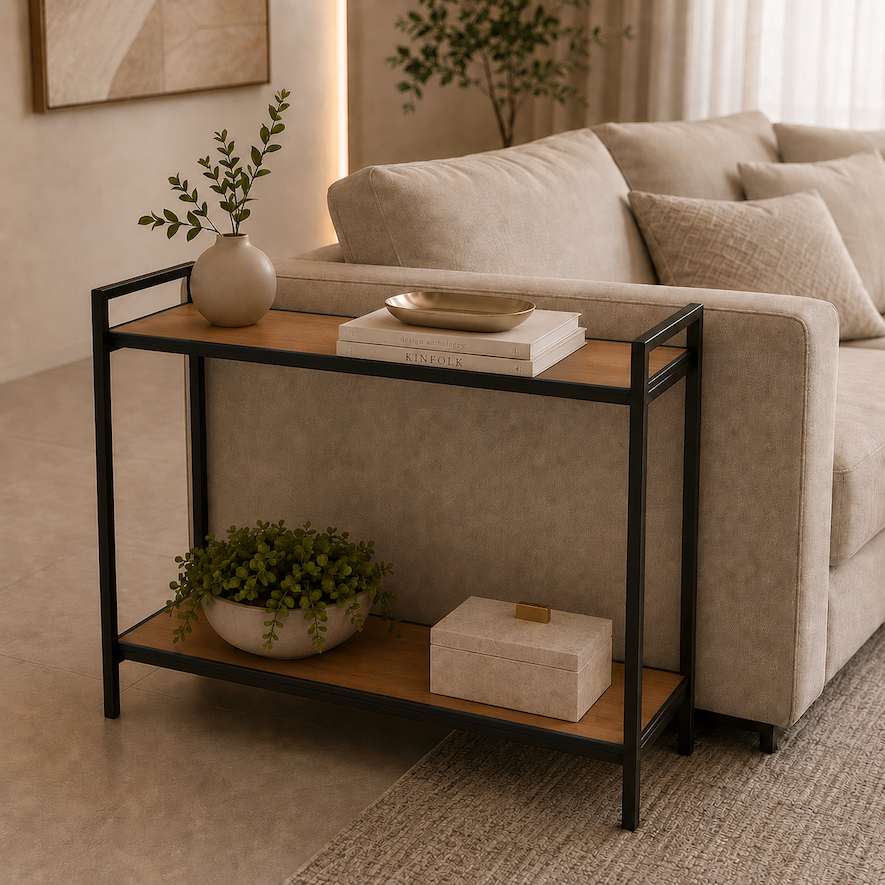 Mesa Lateral Retangular 2 Níveis com Estrutura em Aço – foto 4