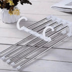 Cabide Organizador Retrátil para 5 Calças em Metal Inox