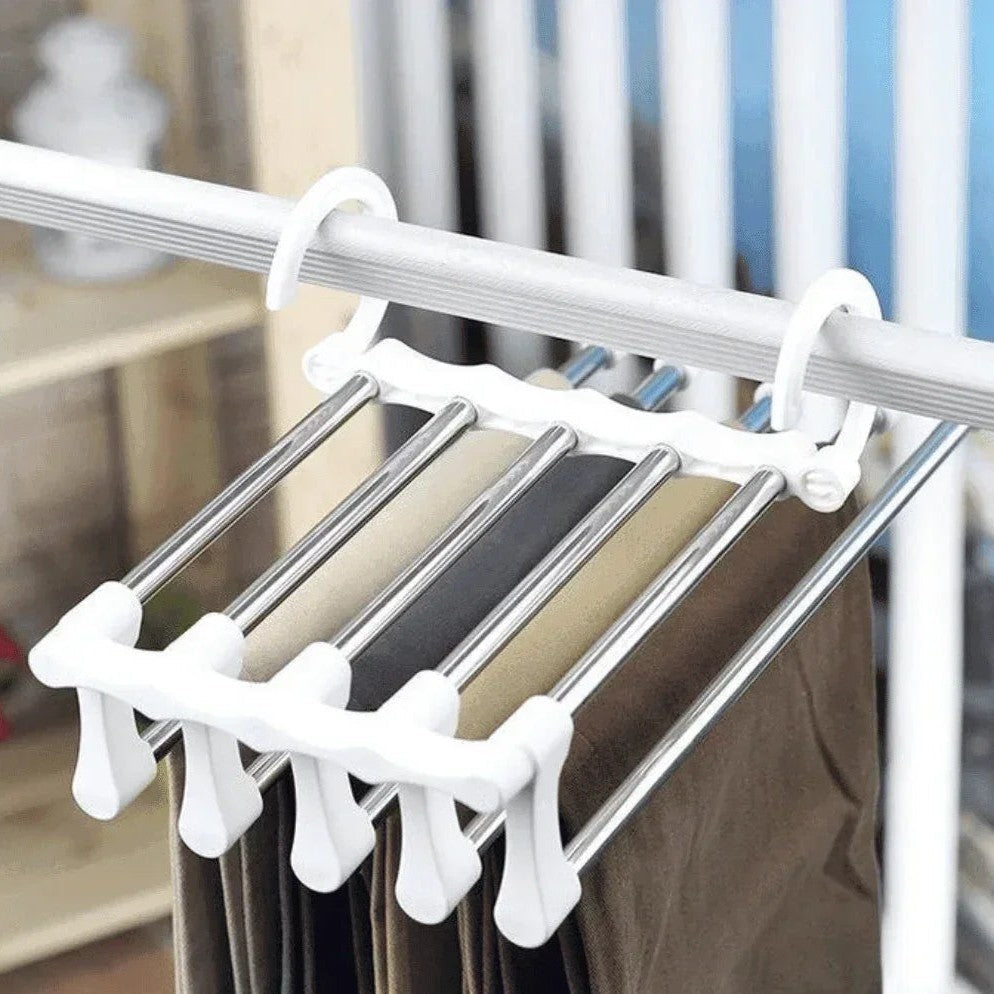 Cabide Organizador Retrátil para 5 Calças em Metal Inox – foto 5