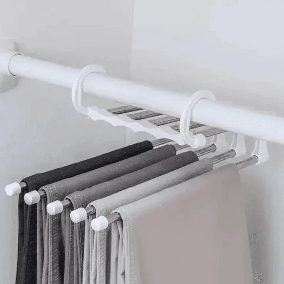 Cabide Organizador Retrátil para 5 Calças em Metal Inox – foto 6
