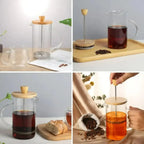 Cafeteira Prensa Francesa de Vidro 600 ml com Tampa de Bambu – foto 4