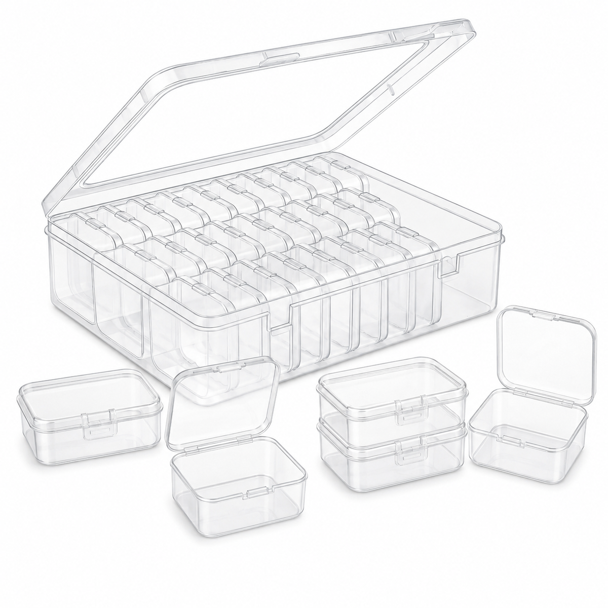 Caixa Organizadora com 30 Mini Caixas Transparentes