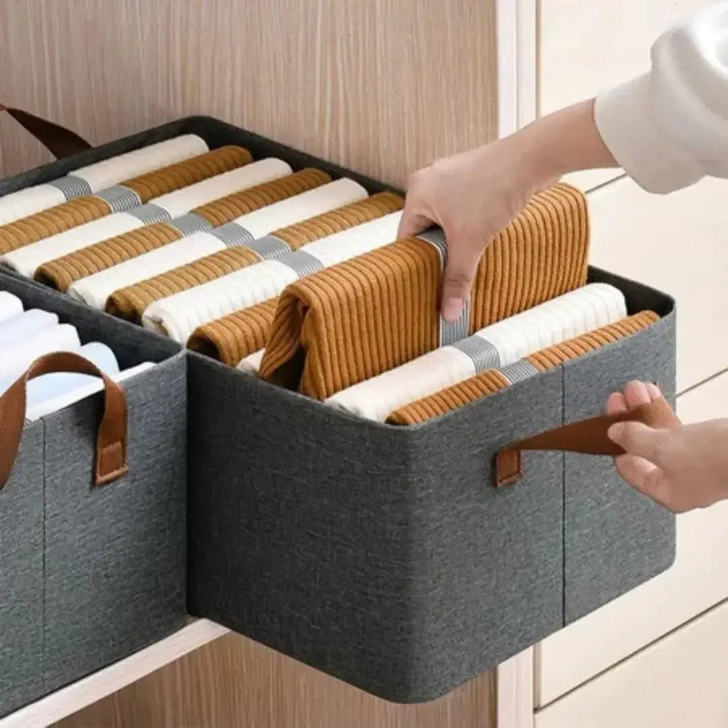 Caixa Organizadora Dobrável de Tecido 47 x 28 x 20 cm, 1 a 3 Unidades