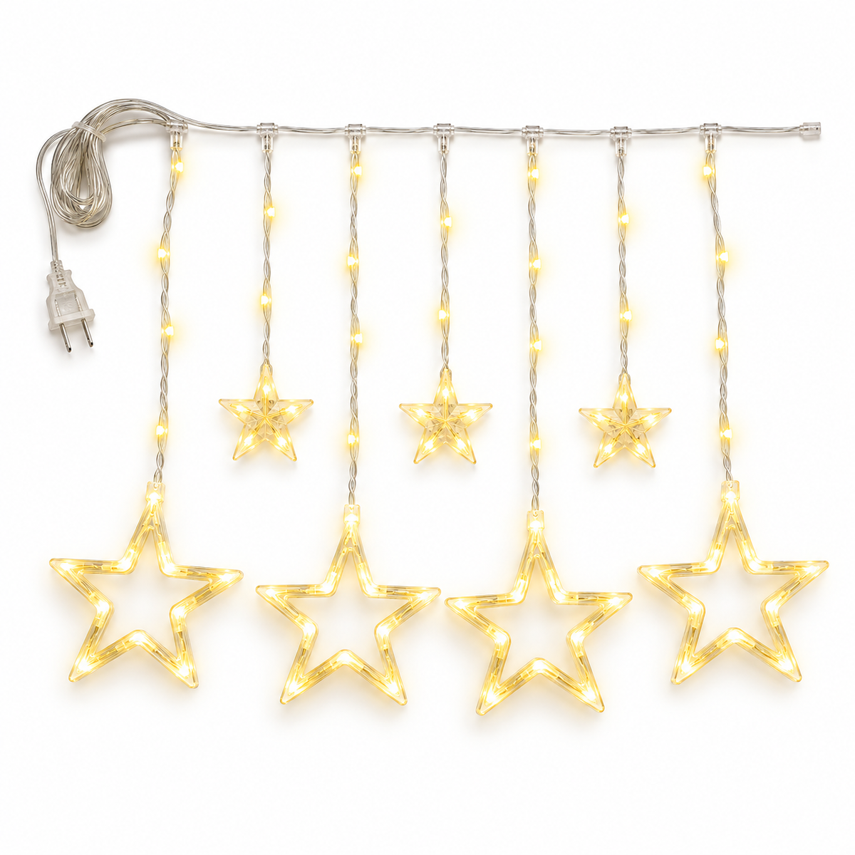 Cascata de LED com Estrelas 3 m 120 LEDs e 8 Funções 110 V