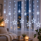 Cascata de LED com Estrelas 3 m 120 LEDs e 8 Funções 110 V – foto 2