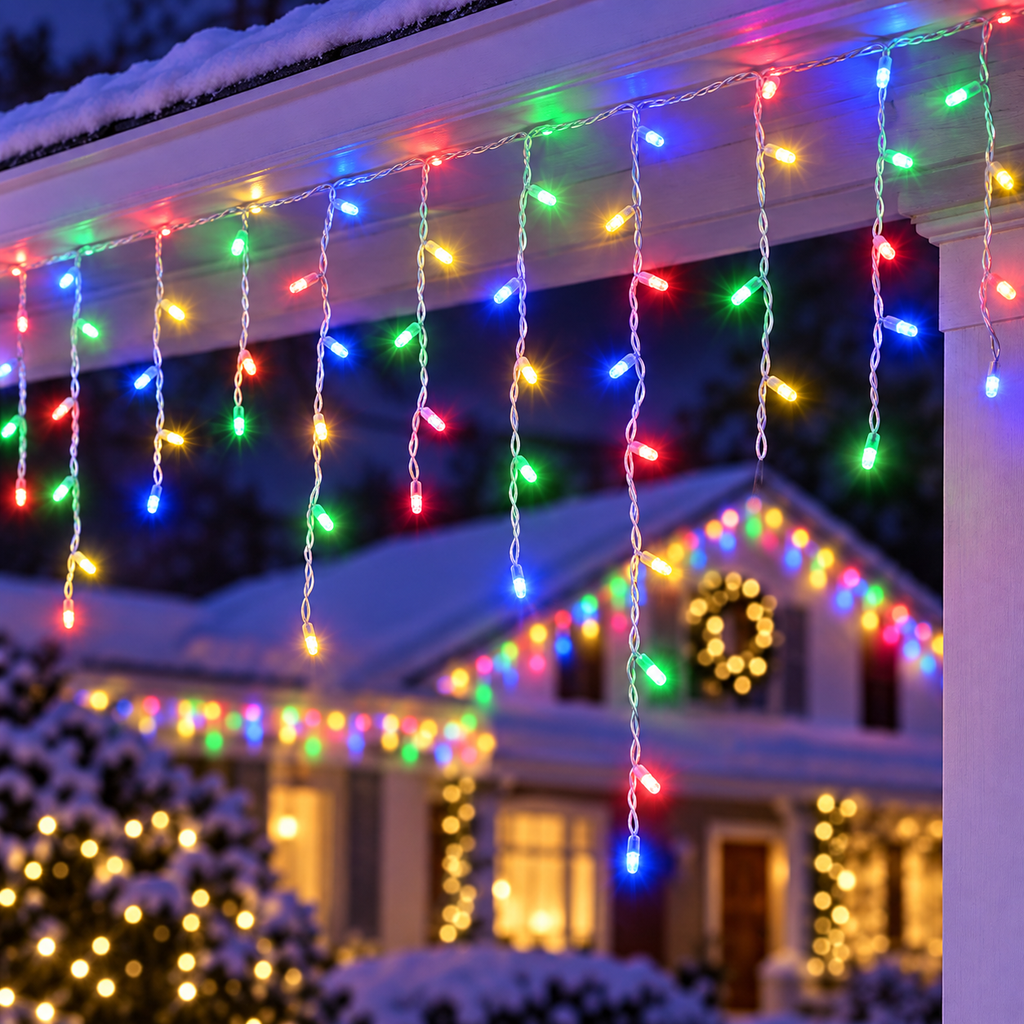 Cascata de LED de Natal com 100, 200 ou 400 Luzes e 8 Funções – foto 2