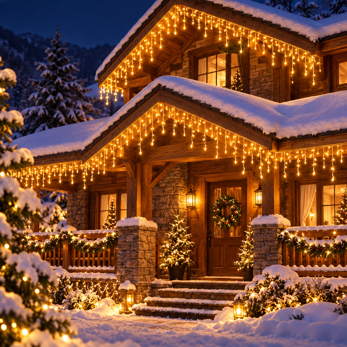 Cascata de LED de Natal com 100, 200 ou 400 Luzes e 8 Funções – foto 3