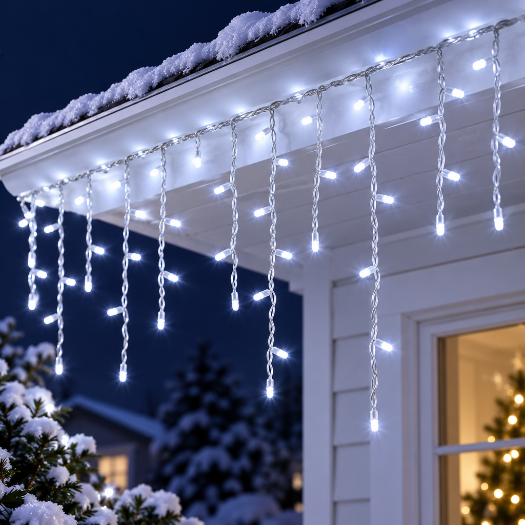 Cascata de LED de Natal com 100, 200 ou 400 Luzes e 8 Funções – foto 5