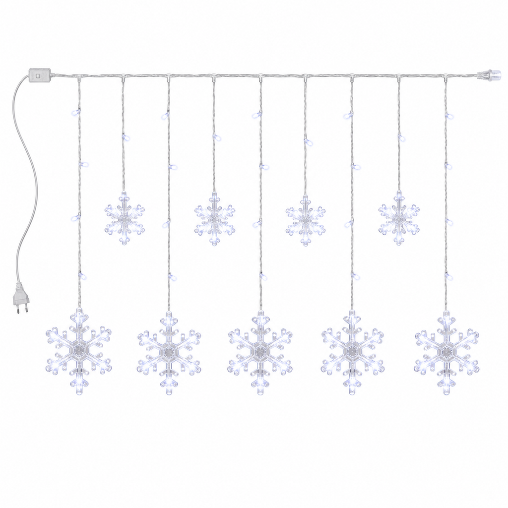 Cascata de LED Flocos de Neve 2,5 m com 138 LEDs e 8 Funções – foto 6