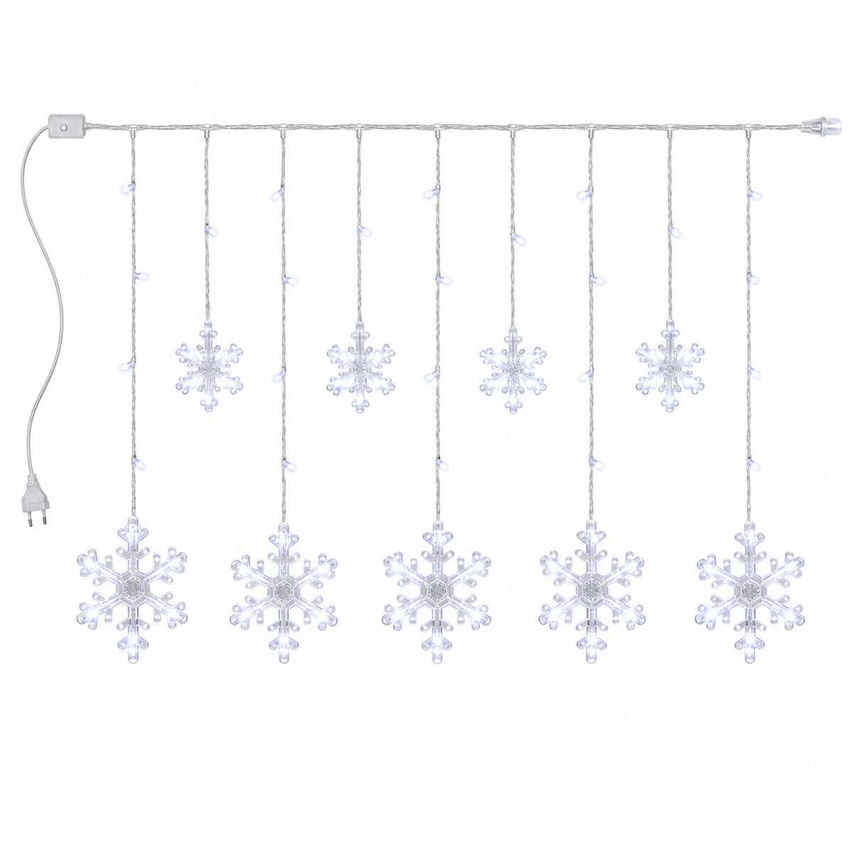 Cascata de LED Flocos de Neve 2,5 m com 138 LEDs e 8 Funções – foto 6