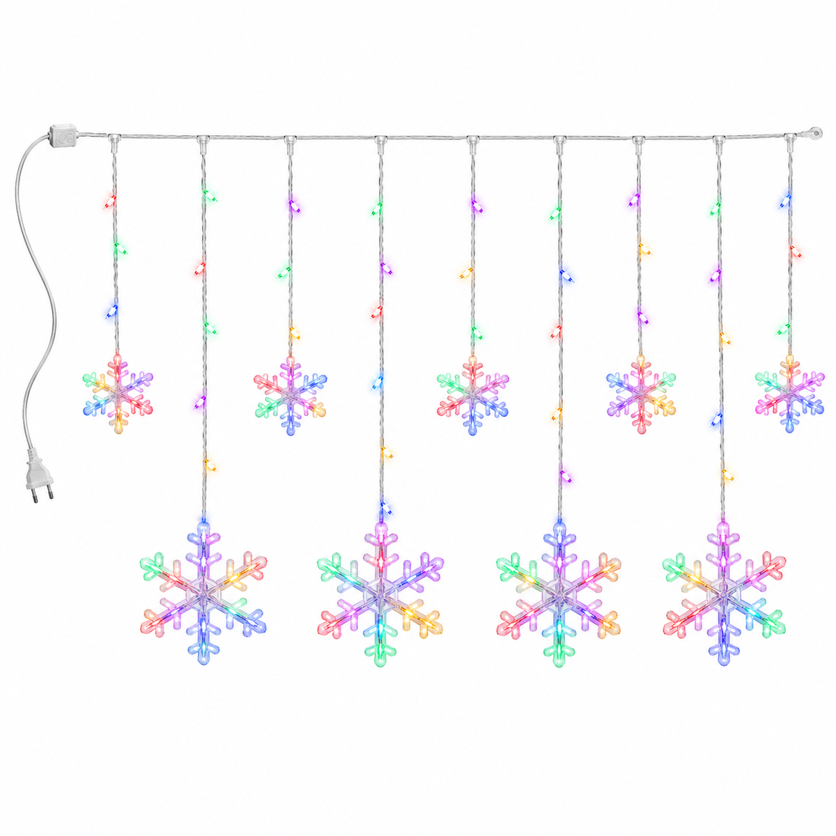 Cascata de LED Flocos de Neve 2,5 m com 138 LEDs e 8 Funções – foto 7
