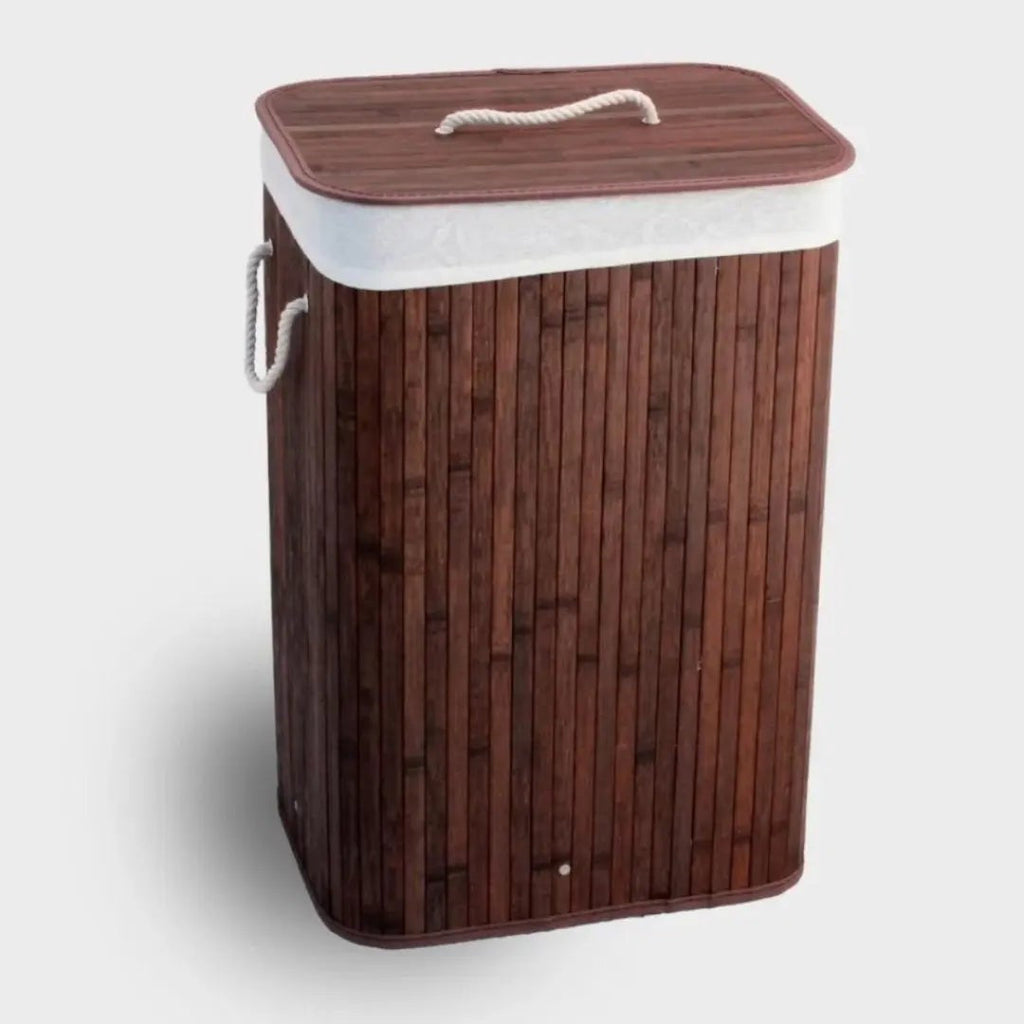 Cesto de Roupa Retangular de Bambu com Tampa 70 L – foto 5