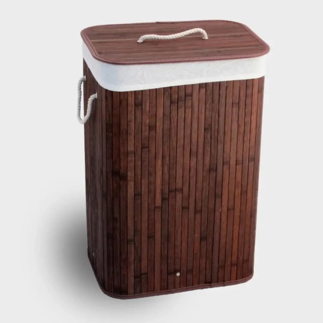 Cesto de Roupa Retangular de Bambu com Tampa 70 L – foto 5