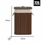 Cesto de Roupa Retangular de Bambu com Tampa 70 L – foto 6