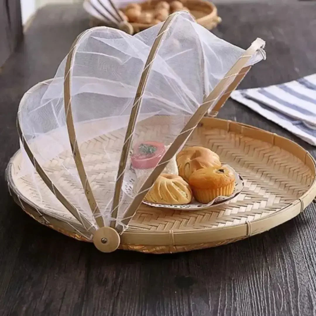 Cesto Porta-Pães de Bambu, Retangular ou Redondo com Tampa Retrátil
