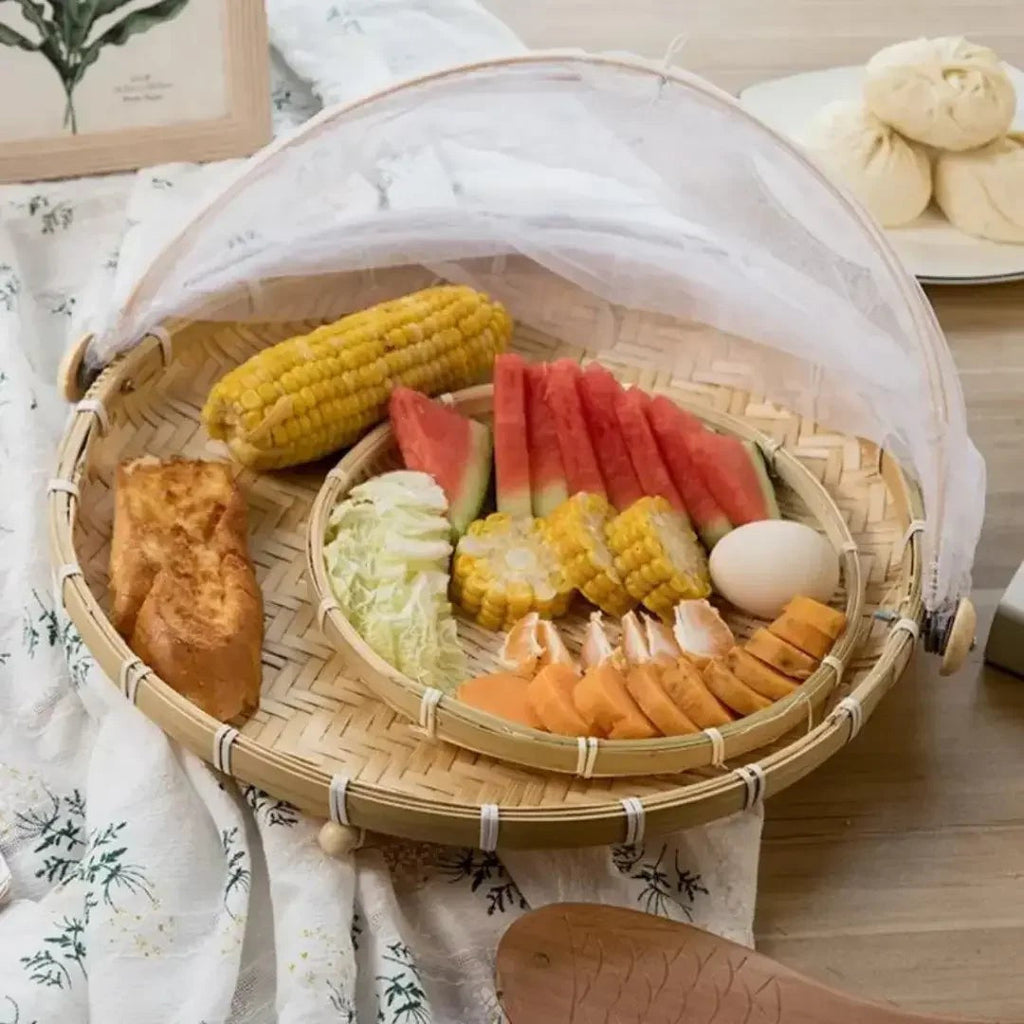 Cesto Porta-Pães de Bambu, Retangular ou Redondo com Tampa Retrátil – foto 3