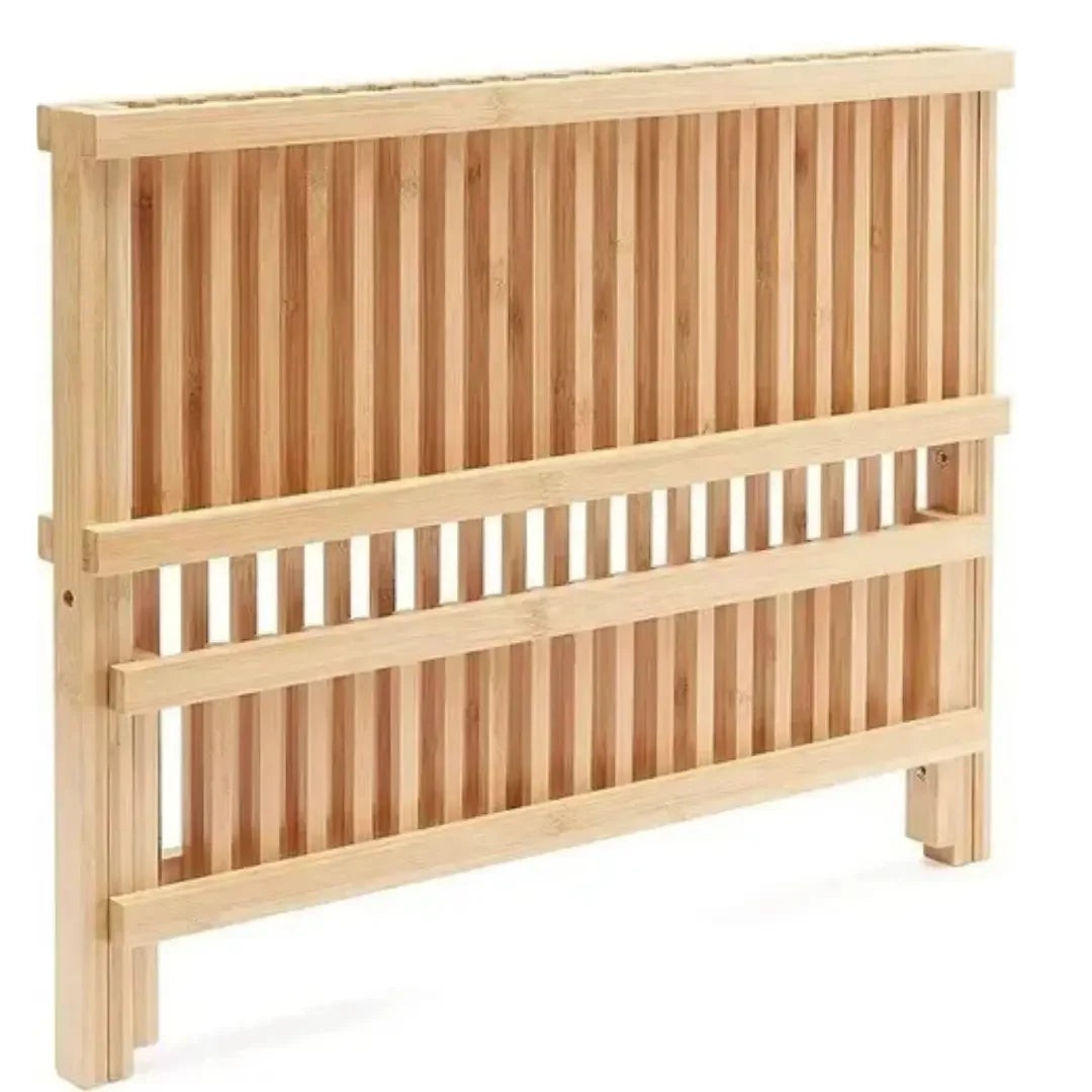 Escorredor de Louças Dobrável de Bambu com 2 Andares para 14 Pratos – foto 7