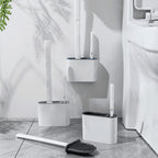 Escova Sanitária de Silicone com Suporte de Parede e Escova Auxiliar