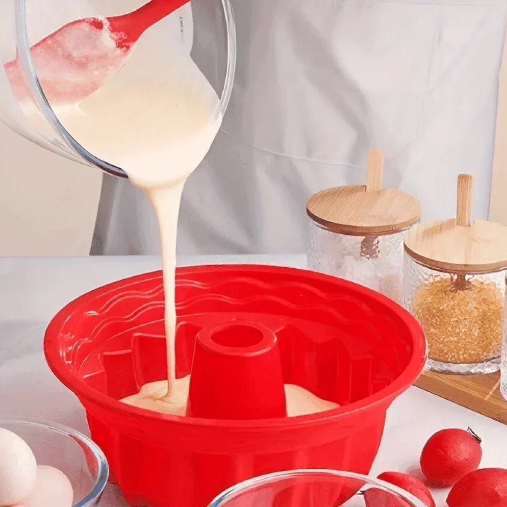 Forma de Silicone Redonda com Furo Central 19 cm para Bolo e Pudim – foto 5