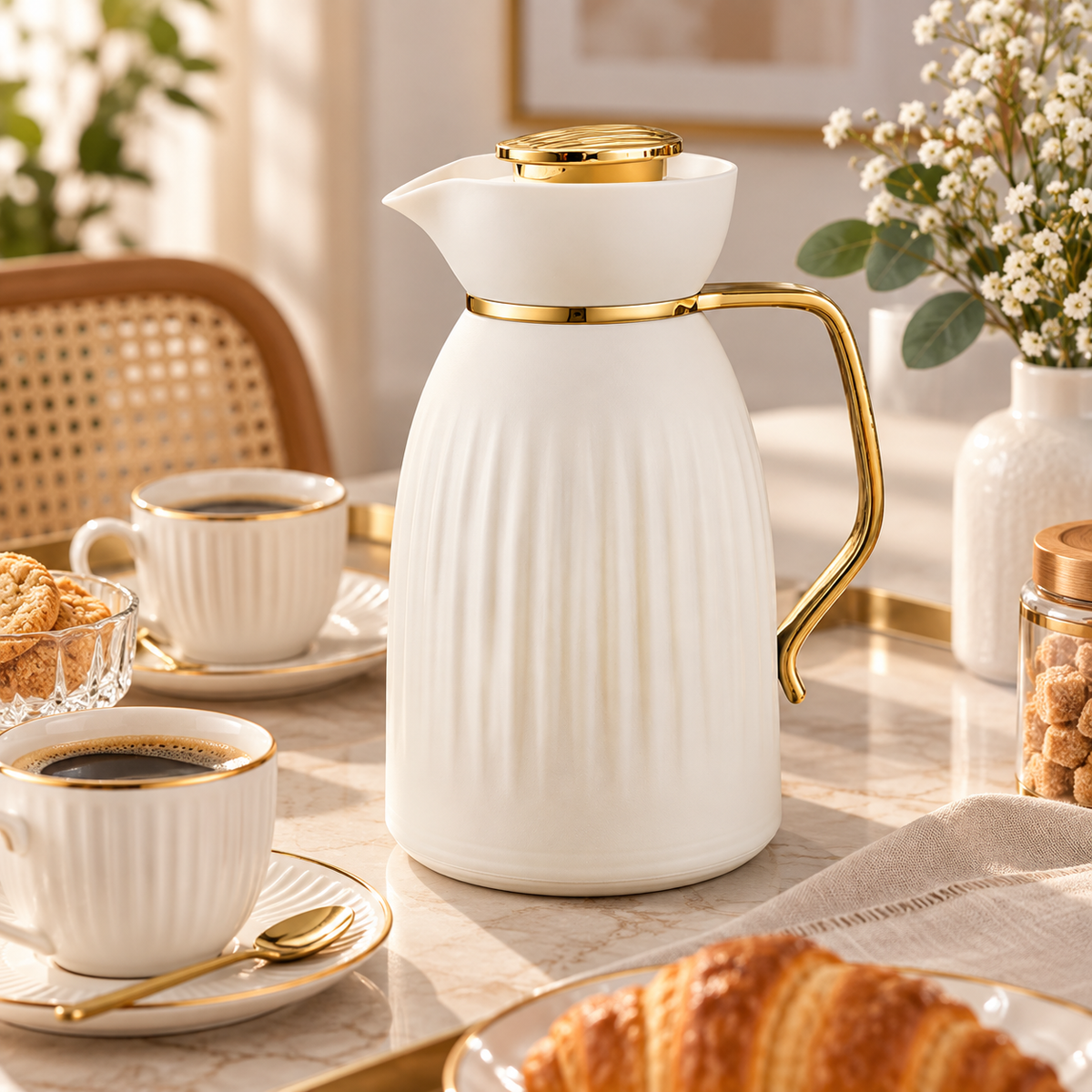 Garrafa Térmica 1 L com Tampa de Pressão para Café e Chá