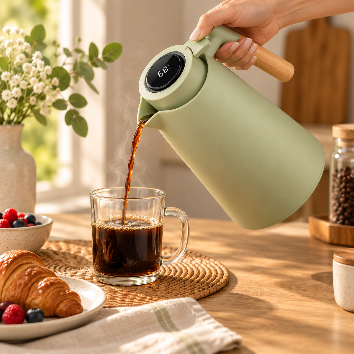 Garrafa Térmica de Aço Inox 1 L com Termômetro Digital – foto 4