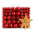 Kit 100 Bolas de Natal em 3 Tamanhos com Estrela de Topo – foto 3