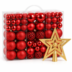 Kit 100 Bolas de Natal em 3 Tamanhos com Estrela de Topo – foto 9