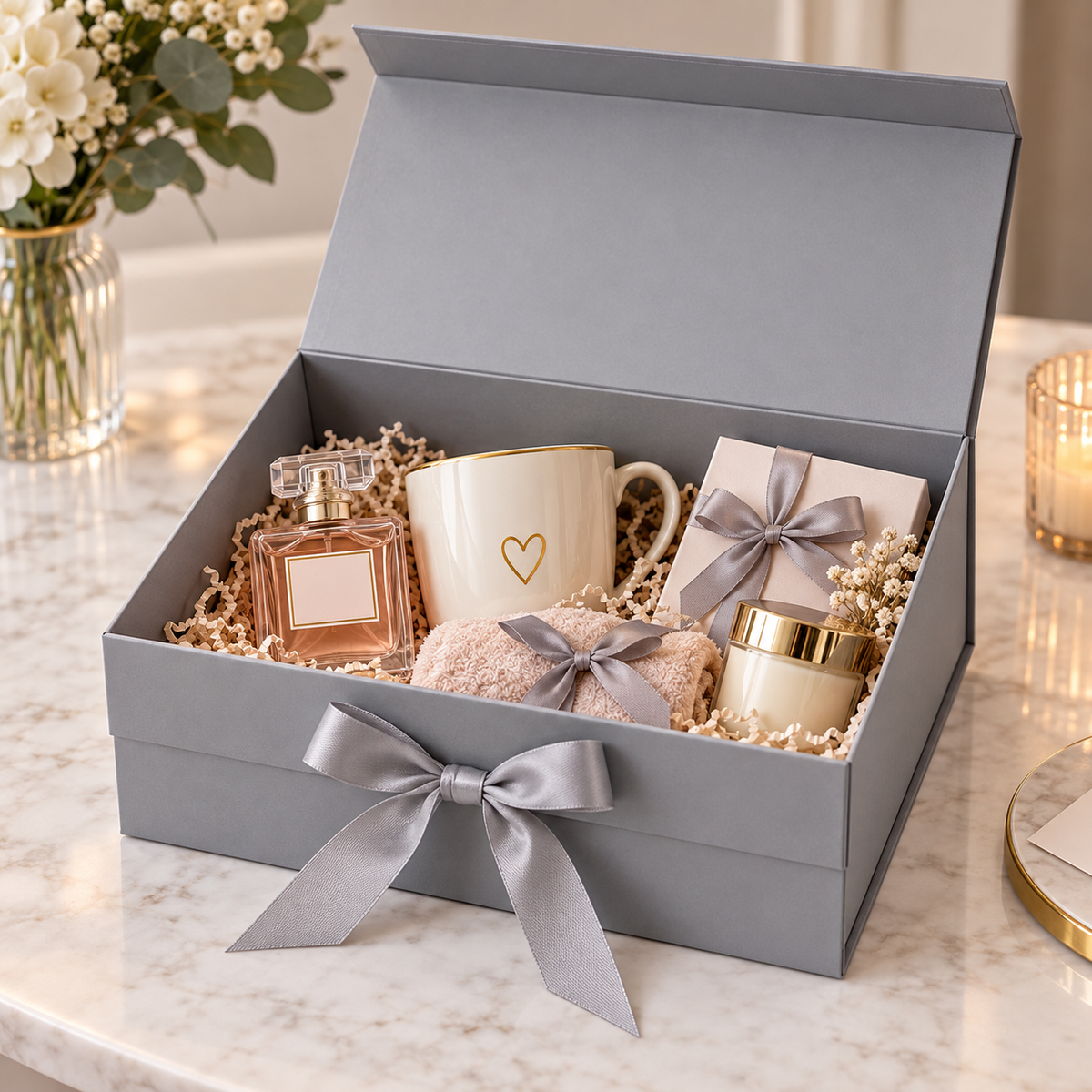 Kit 2 Caixas de Presente Premium 20 x 18 x 8 cm com Fita de Cetim – foto 5