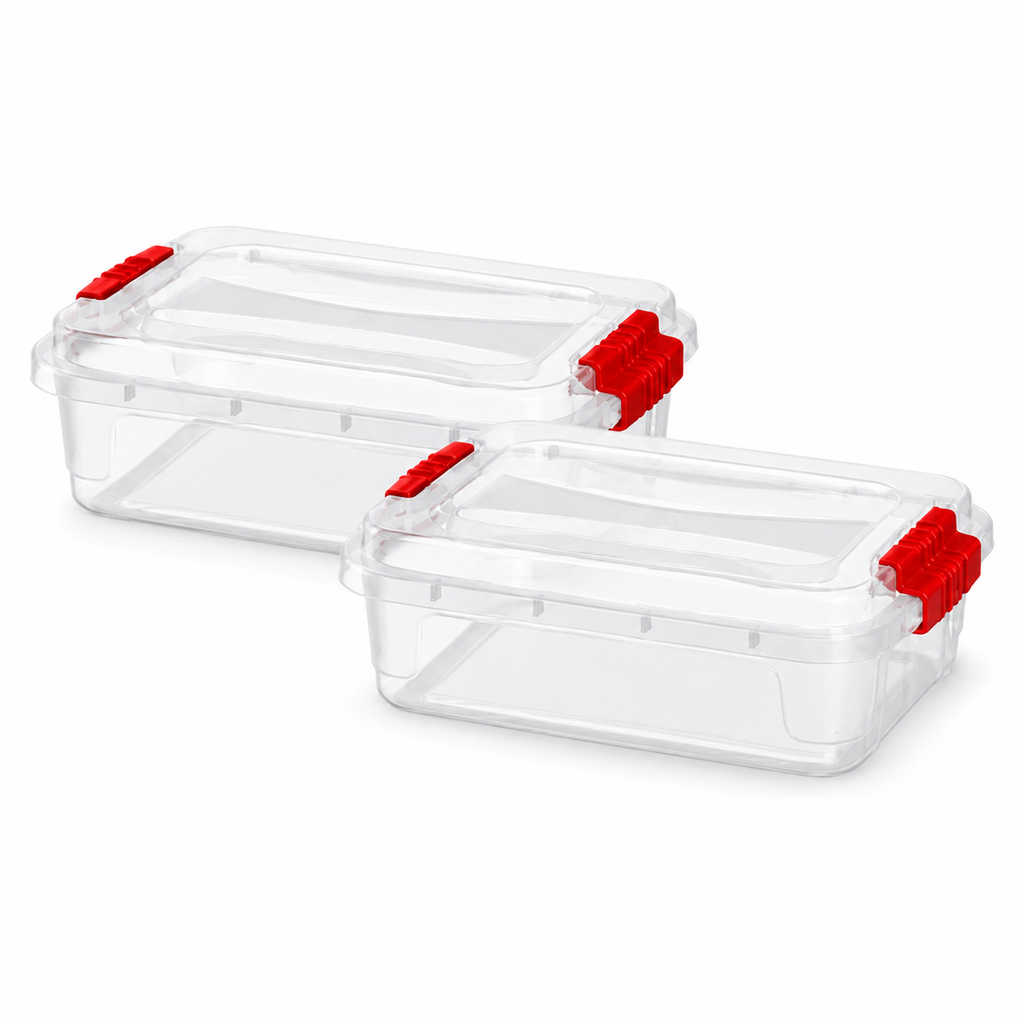 Kit 2 Caixas Organizadoras Transparentes com Tampa