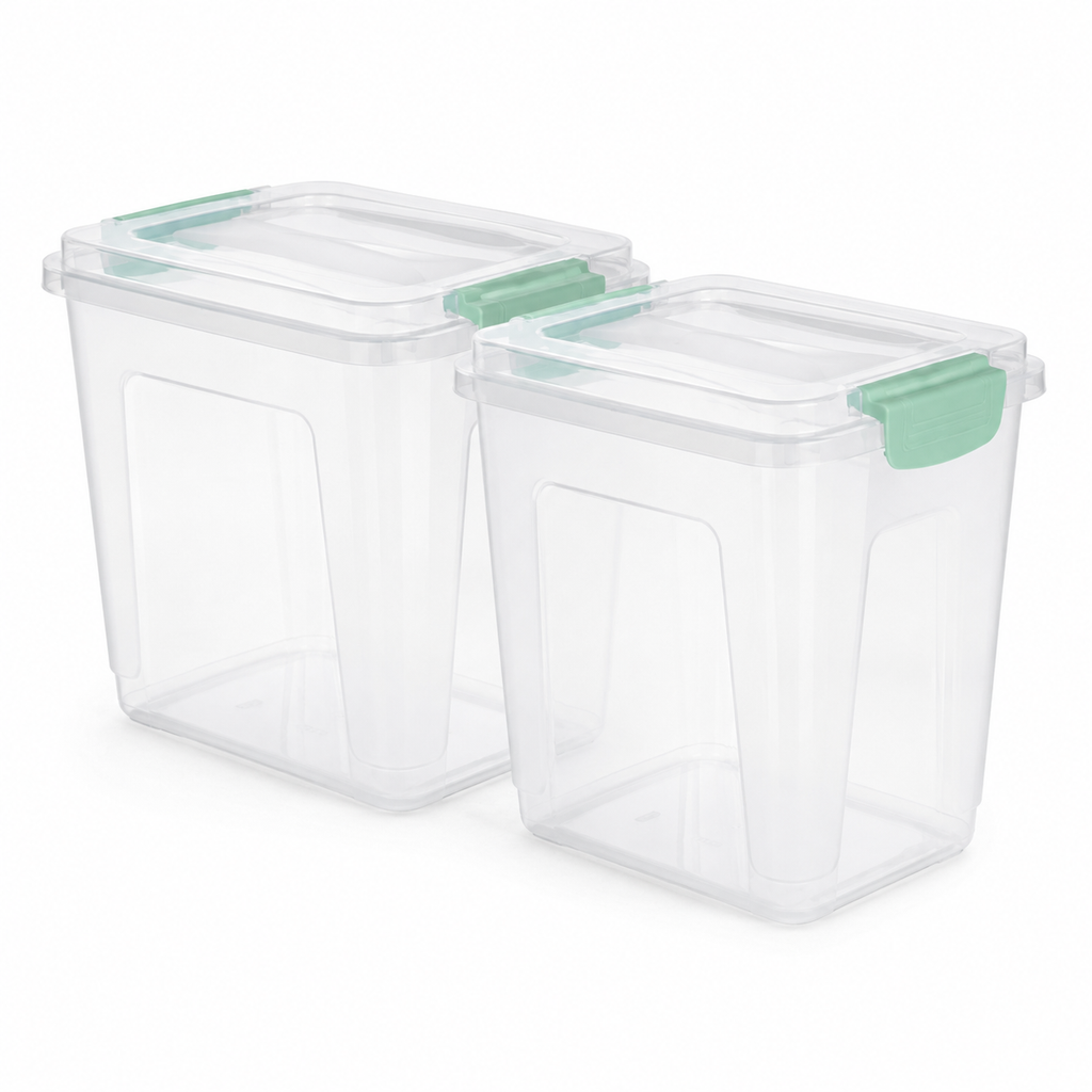 Kit 2 Caixas Organizadoras Transparentes com Tampa – foto 9